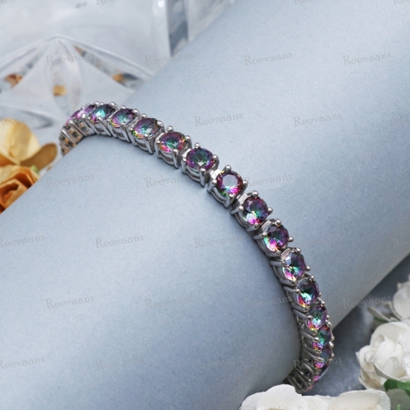 Mystic Topaz SS925 Tennis Bracelet - Picture 9 of 9